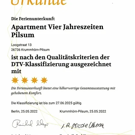 Appartement Vier Jahreszeiten Pilsum Krummhörn